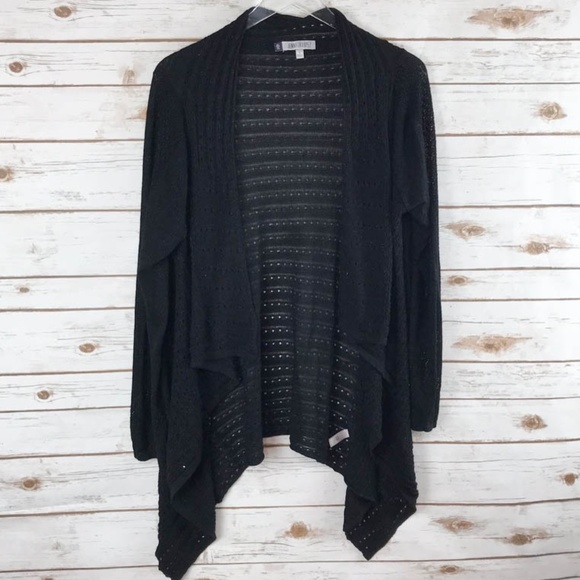 Jennifer Lopez Sweaters - Jennifer Lopez waterfall shrug black shimmer large